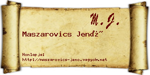 Maszarovics Jenő névjegykártya